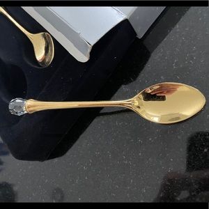 Gold plated spoon with crystal
